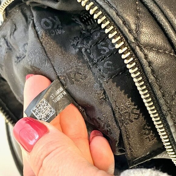 Michael Kors Susannah Quilted Messenger Bag Womens Black Leather Chain Strap - Picture 6 of 11